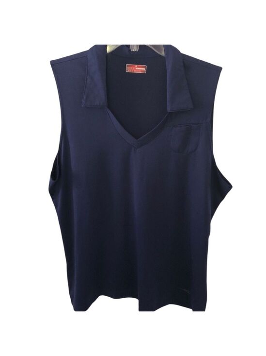 Grand Slam Tops - Grand Slam Sleeveless Collared V‑Neck Tank Top Moist Wick Sun Flow